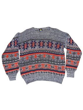 Vintage 90s Out of Bounds Fair Isle Crew Neck Pullover Sweater Large Made in USA